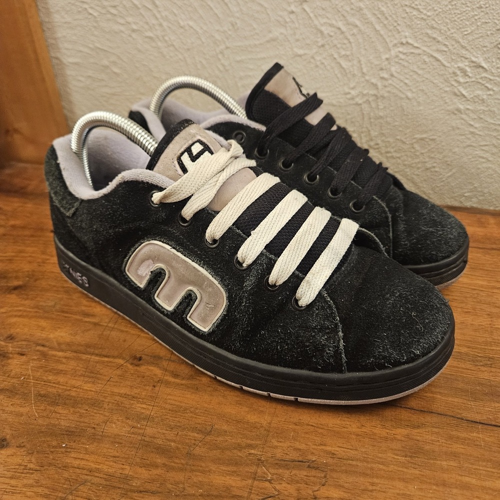 Vintage 00s Y2k Etnies Callicut‎ Suede Black Purple Skate Shoe Women's Size 9